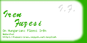 iren fuzesi business card